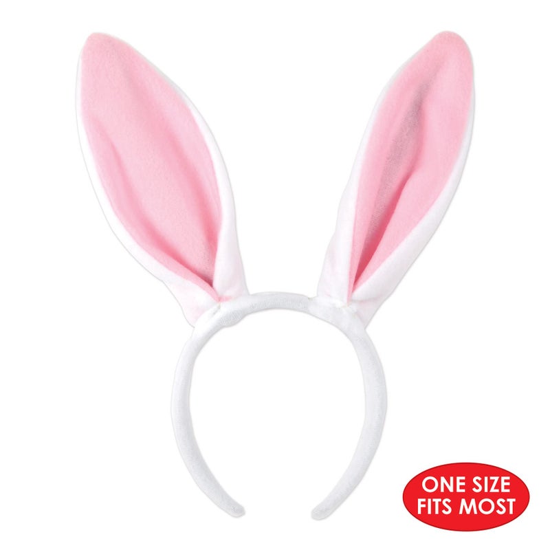Beistle Soft-Touch Bunny Ears (white & pink) Party Accessory (1 count) (1/Pkg) - Image 3