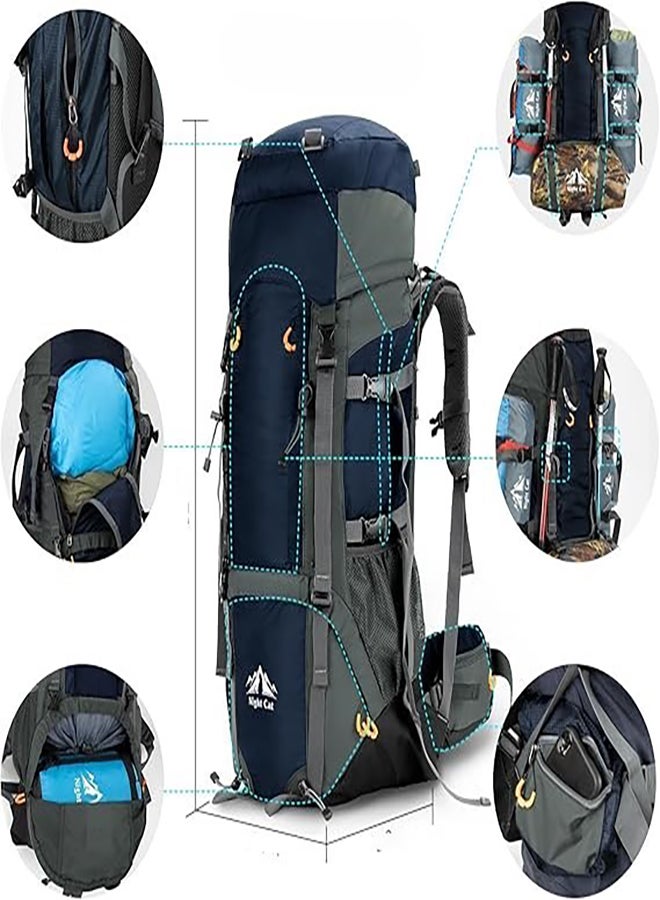 Night Cat Hiking Backpacks 70L Camping Backpacking Packs for Men Women Lightweight Outdoor Mountaineering Traveling, Blue - Image 5