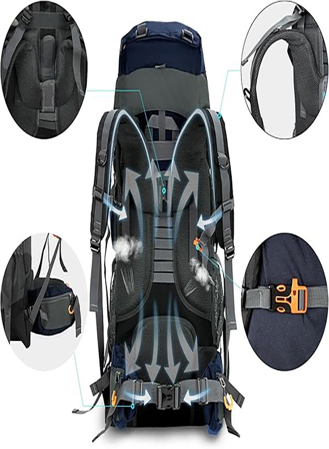 Night Cat Hiking Backpacks 70L Camping Backpacking Packs for Men Women Lightweight Outdoor Mountaineering Traveling, Blue - Image 4