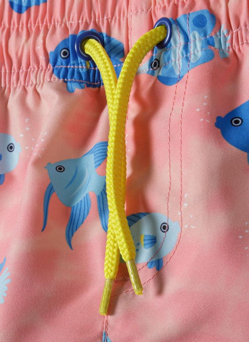 MINOTI Kids' Swim Shorts with Elastic Waist and Drawstring - Image 3