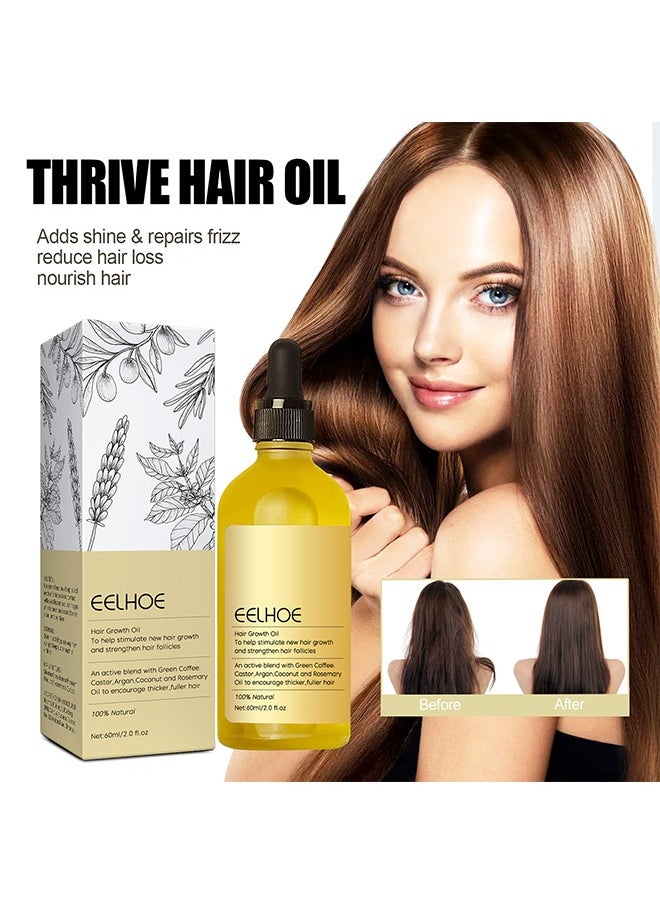 EELHOE - 100% Natural Hair Growth Oil To Help Stimulate New Hair Growth And Streng Then Hair Follicles,with Caffeine, Biotin, Castor Oil, Argan Oil, Coconut Oil, an Effective Hair Mask to Increase Hair Density - Image 1