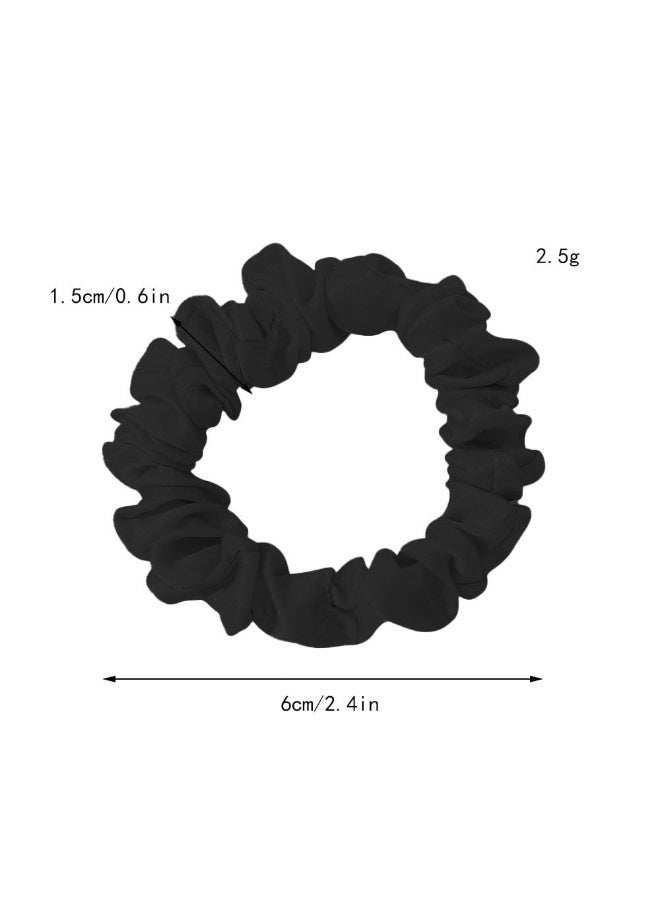 JZS 14 Pcs Satin Hair Scrunchies, Scrunchies Hair Ties Elastic Hair Bands Ponytail Holder Hair Accessories, Gifts Trendy Stuff for Women Girls, Curly Hair Accessories (Black) - Image 2