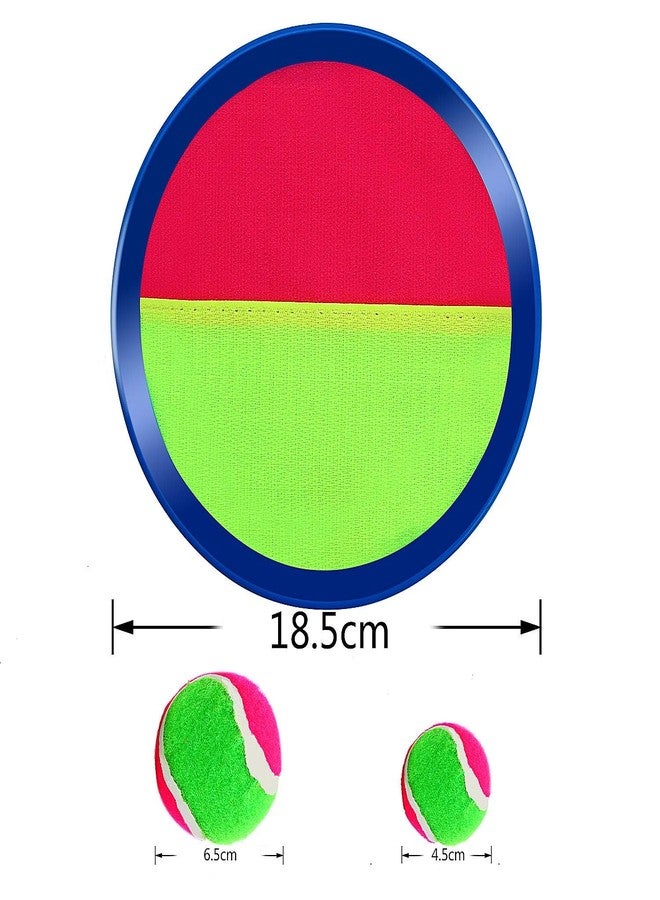 Aneco Paddle Catch Ball and Toss Game Set Disc Toss and Catch Paddle Game with 1 Storage Bag, 4 Paddles and 6 Balls (2 Big Balls and 4 Small Balls) - Image 2