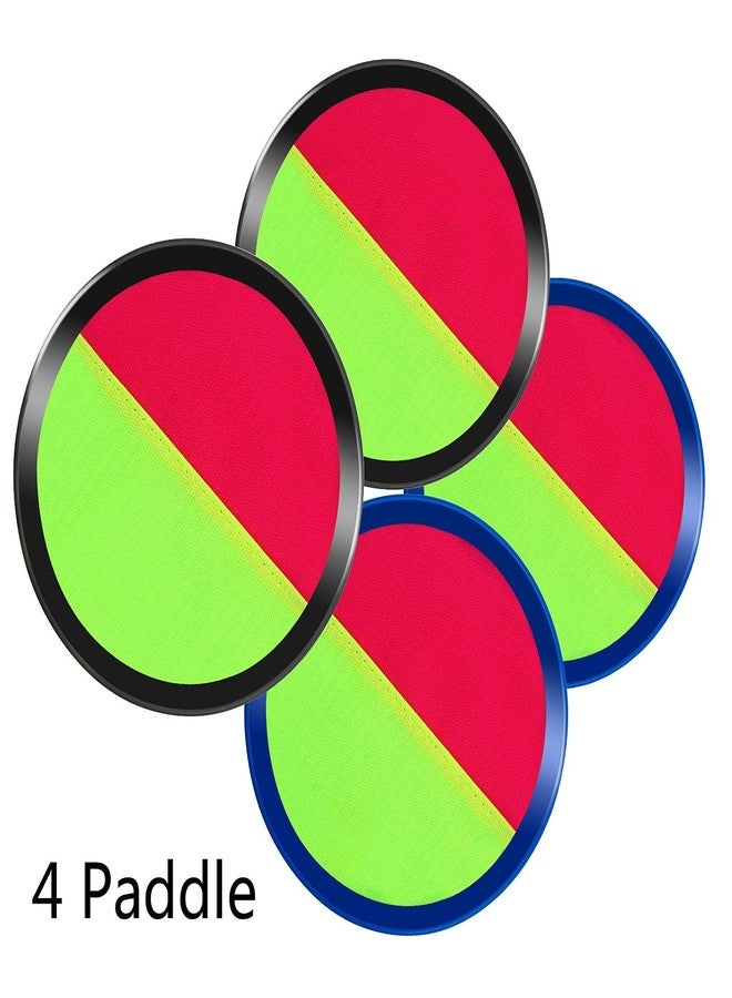 Aneco Paddle Catch Ball and Toss Game Set Disc Toss and Catch Paddle Game with 1 Storage Bag, 4 Paddles and 6 Balls (2 Big Balls and 4 Small Balls) - Image 3