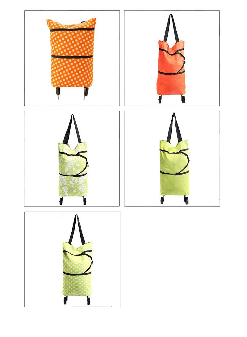 Folding Lightweight Portable Waterproof Rolling Shopping Bag with Wheels.  - Image 3