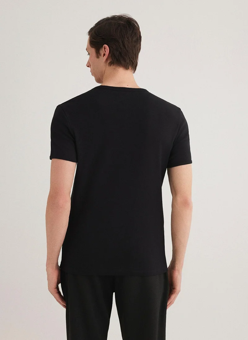 MAVI V Neck Siyah Basic T-Shirt