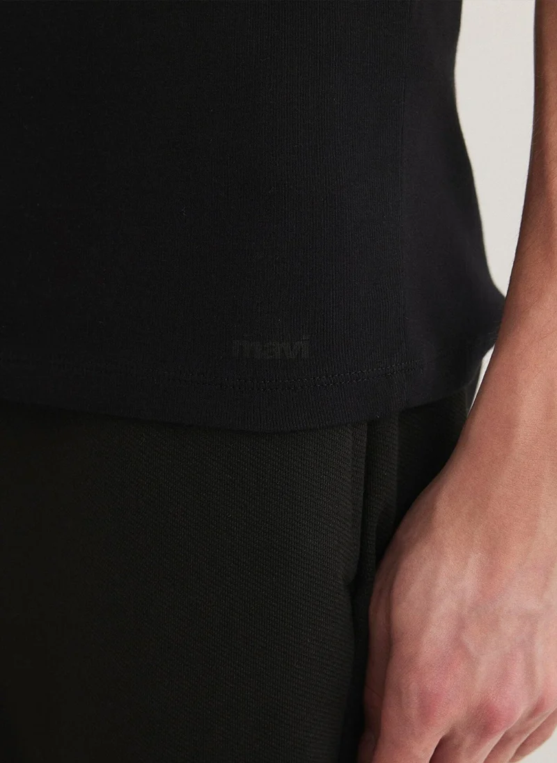 MAVI V Neck Siyah Basic T-Shirt