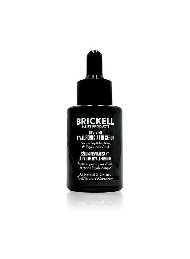 gallinée Brickell Men's Anti Aging Hyaluronic Acid Serum for Face, Reviving Day Serum for Men, Natural and Organic Face Serum with Protein Peptides to Restore Firmness and Collagen, 1 Ounce, Scented  - Image 1