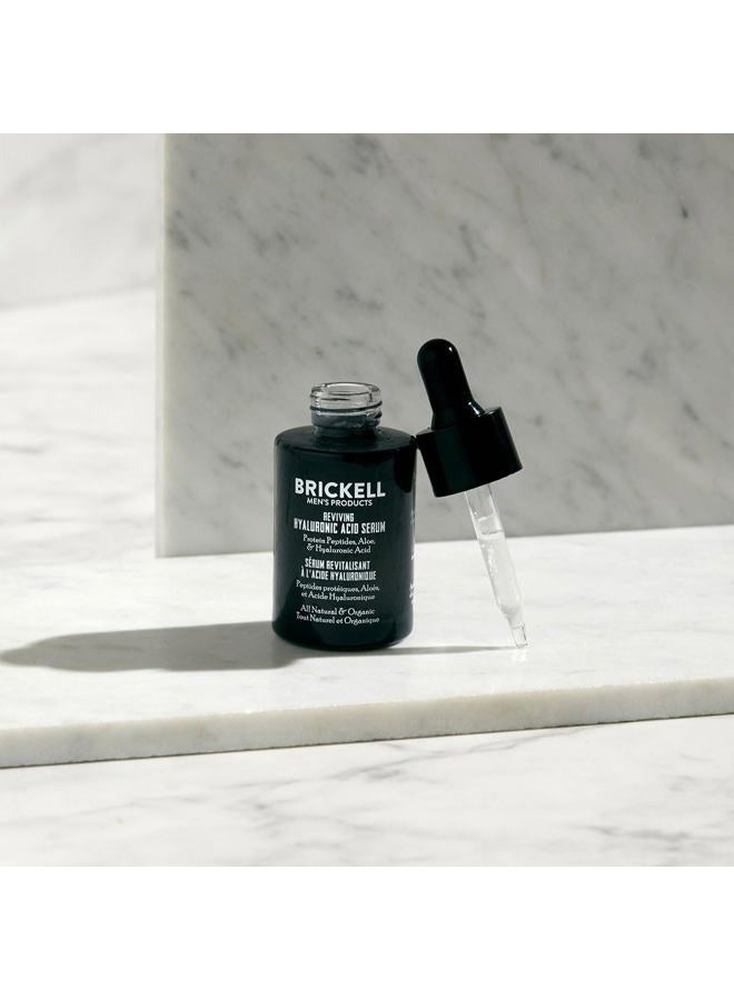 gallinée Brickell Men's Anti Aging Hyaluronic Acid Serum for Face, Reviving Day Serum for Men, Natural and Organic Face Serum with Protein Peptides to Restore Firmness and Collagen, 1 Ounce, Scented  - Image 2