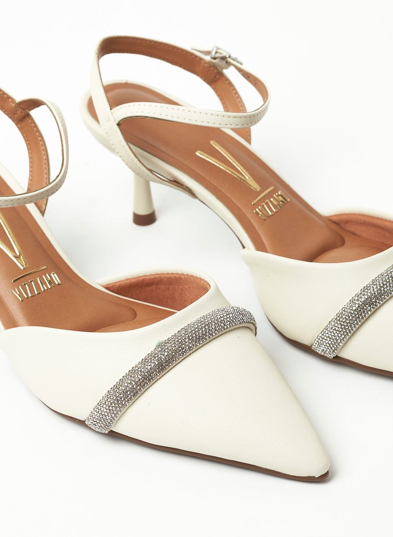 VIZZANO Classic Slingback Pumps for Women – Elegant Low Heel Shoes | Comfortable Slip-On Design | Ladies Office & Formal Footwear | Stylish Back Strap Pumps for Work, Events & Daily Wear - Image 4