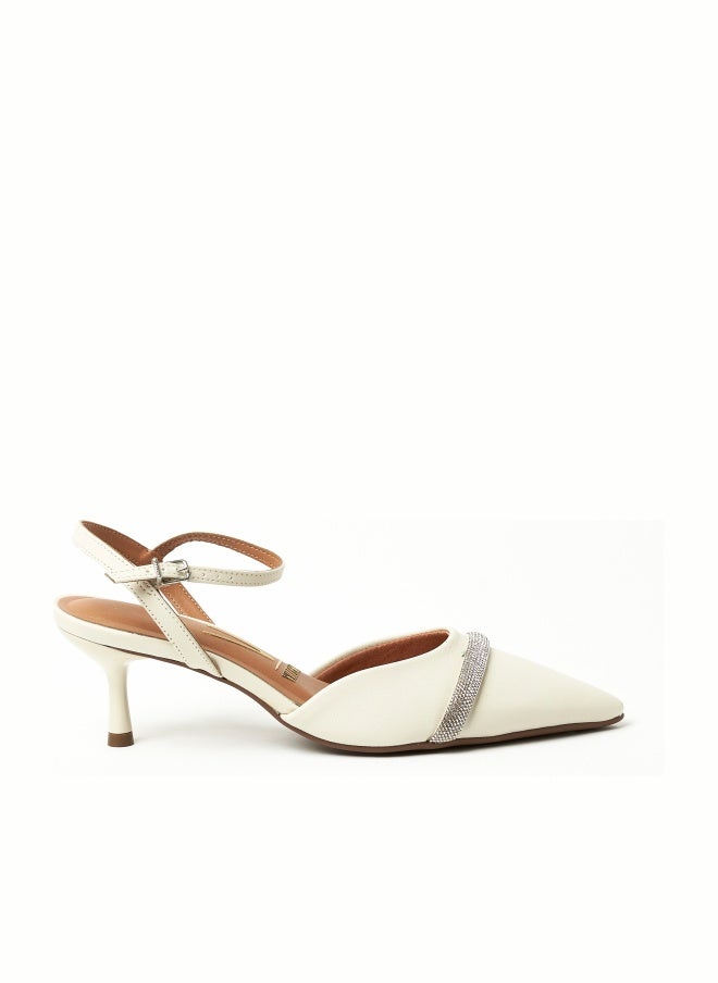 VIZZANO Classic Slingback Pumps for Women – Elegant Low Heel Shoes | Comfortable Slip-On Design | Ladies Office & Formal Footwear | Stylish Back Strap Pumps for Work, Events & Daily Wear - Image 1