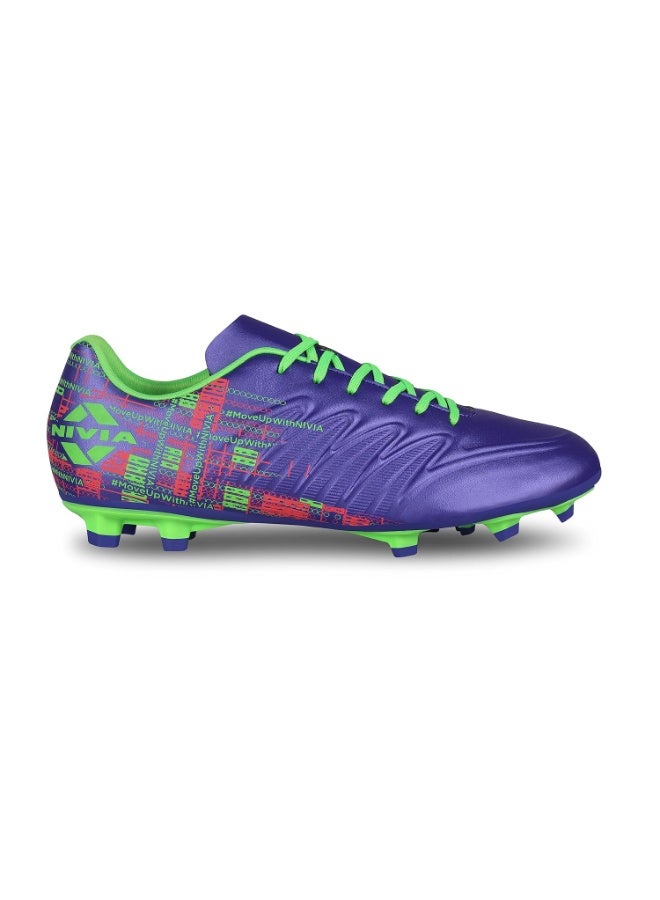 NIVIA Purple Football Studs for Men – Lightweight PU Synthetic Upper, 3D Embossed Control Design, EVA Comfort Sockliner, TPU High-Grip Studded Football Shoes - Image 3