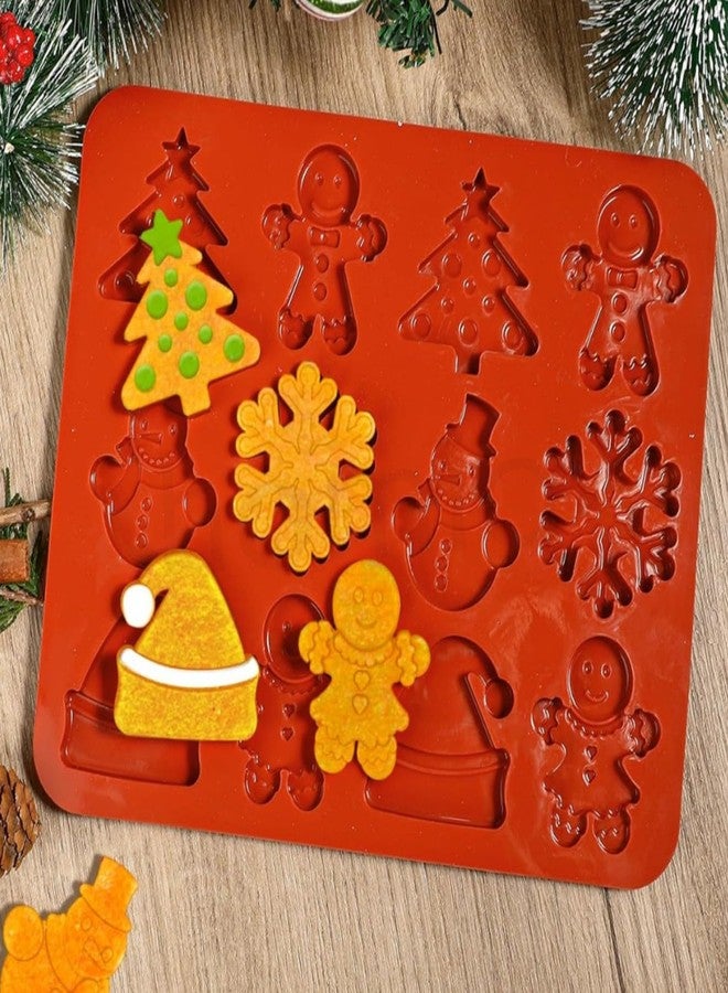 HOMIO Festival Multi Shape Silicone Mold - 12 Cavity, Gingerbread Man, Christmas Tree, Snowflake, Snowman, Santa Hat Shape | Christmas Theme Mould for Chocolates Candy Fondant & Dessert (Pack of 1) - Image 2