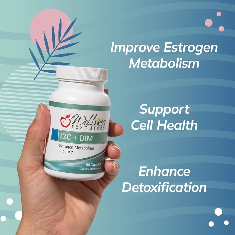 Wellness Resources I3C  DIM for Healthy Estrogen Metabolism Detoxification 60 Capsules  300mg I3C  100mg DIM  Vegan GlutenFree - Image 2