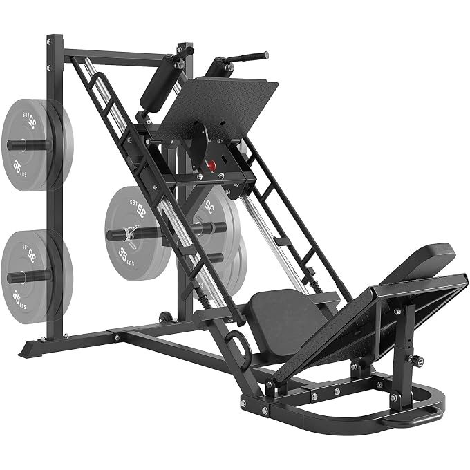 Dripex LEG PRESS MACHINE, HACK SQUAT MACHINE, PROFESSIONAL LEG PRESS MACHINES FOR HOME GYM WITH 4 WEIGHT PLATE STORAGE HOLDERS, TRANSPORT WHEELS FOR FULL LOWER BODY WORKOUT-WEIGHT PLATES NOT INCLUDED - Image 2