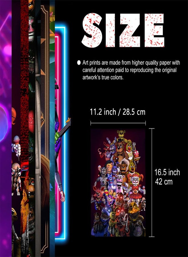 Pounchi Horror Game Posters (8 Pcs with Glue Dots) 11.2" x 16.5" Cartoon HD Printing Poster Unframed Version for Room Bedroom Club Wall Art Decor for Teens - Image 3