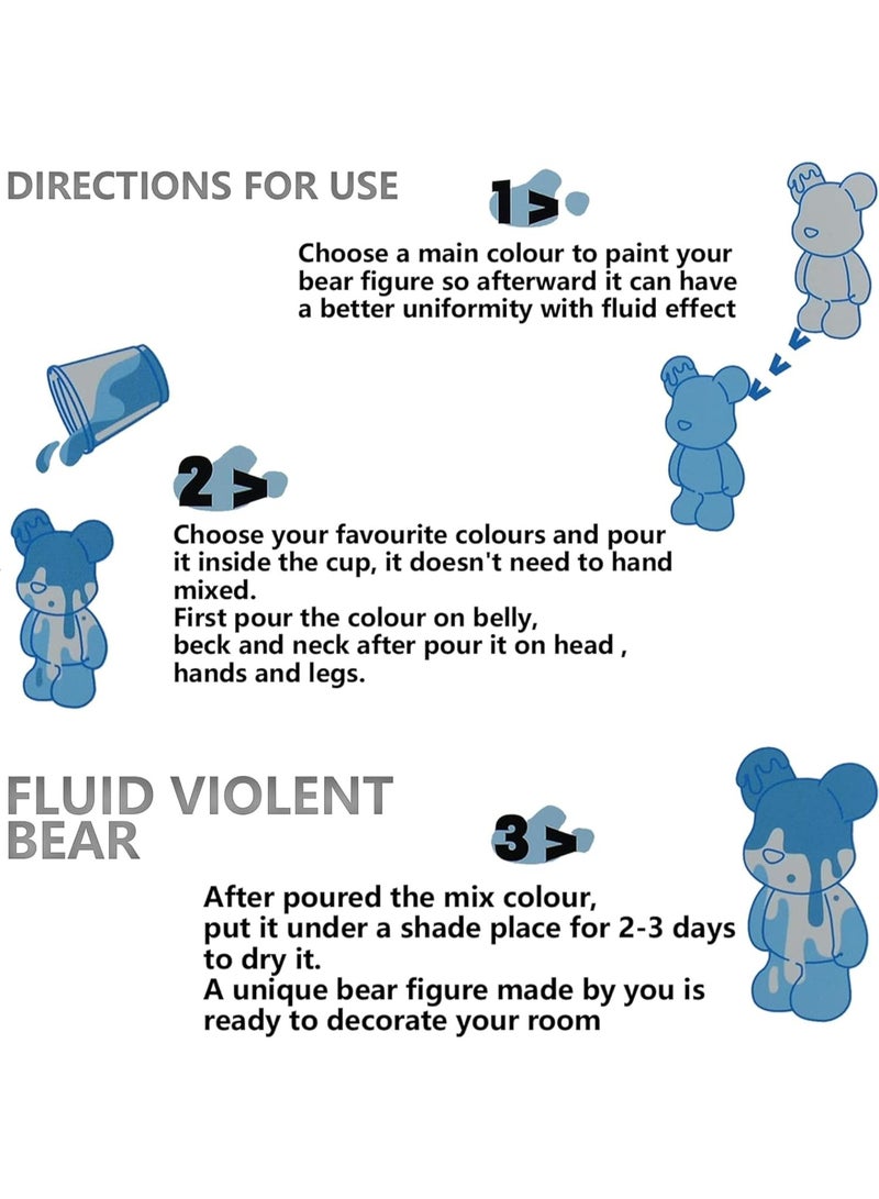 MAGIC VAULT DIY Painting Fluid Bear Figure Kit | Art Craft Figurine Set for Home Décor | Creative Handmade Paintable Bear Toy - Image 4