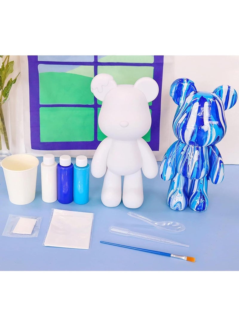 MAGIC VAULT DIY Painting Fluid Bear Figure Kit | Art Craft Figurine Set for Home Décor | Creative Handmade Paintable Bear Toy - Image 3