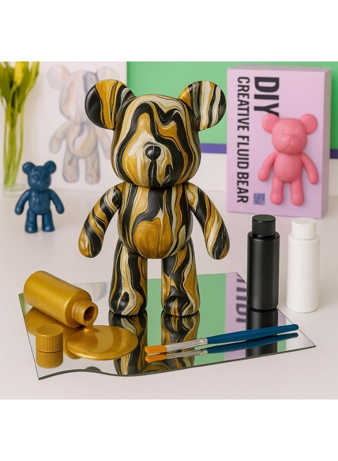 MAGIC VAULT DIY Painting Fluid Bear Figure Kit | Art Craft Figurine Set for Home Décor | Creative Handmade Paintable Bear Toy - Image 1