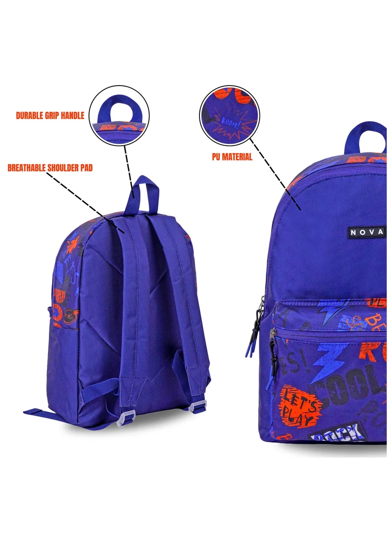 Nova Navy Blue Nova BPP4 16-Inch School Backpack for Boys, School Bag  | Best Price UAE