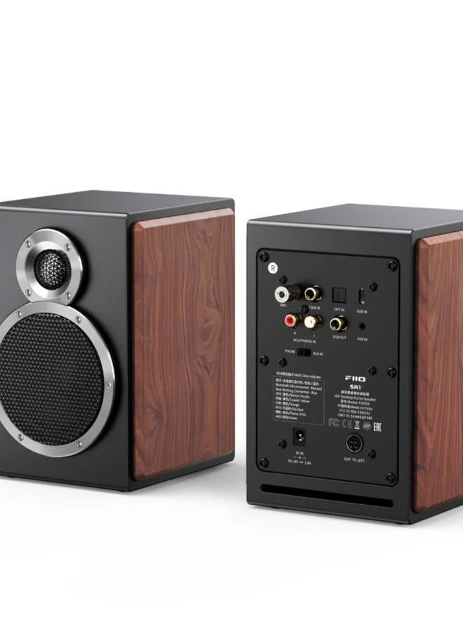 FiiO SA1 High-Fidelity Desktop Speaker. 31-Band PEQ, LDAC Bluetooth,20W2+5W2 Output, Phono Preamp, Wood Fiber Woofer, Aluminum-Magnesium Tweeter (Black) - Image 1