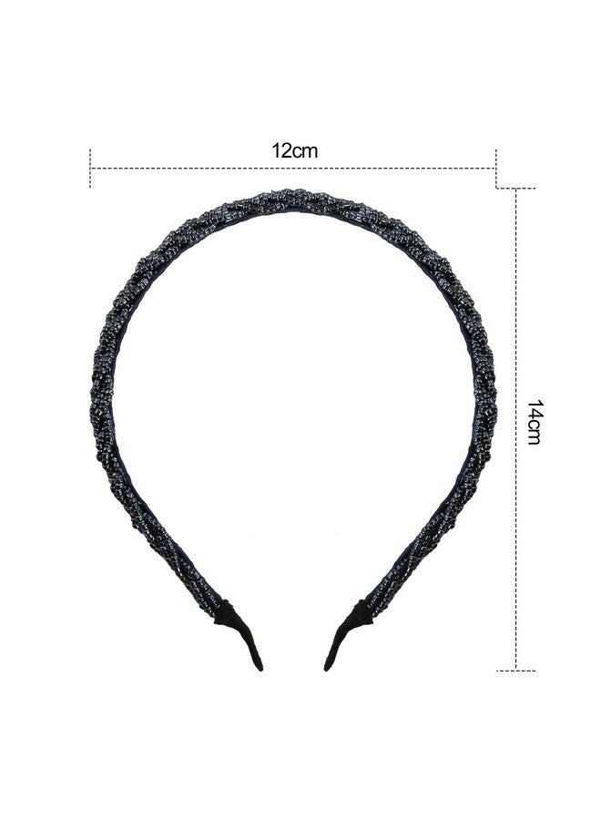 Mtlee 6 Pieces Beaded Headbands For Women Sparkly Crystal Beaded Hair Hoop Hairbands Multiple Color Hair Accessories Head Bands Christmas Gift(Classic Colors) - Image 4