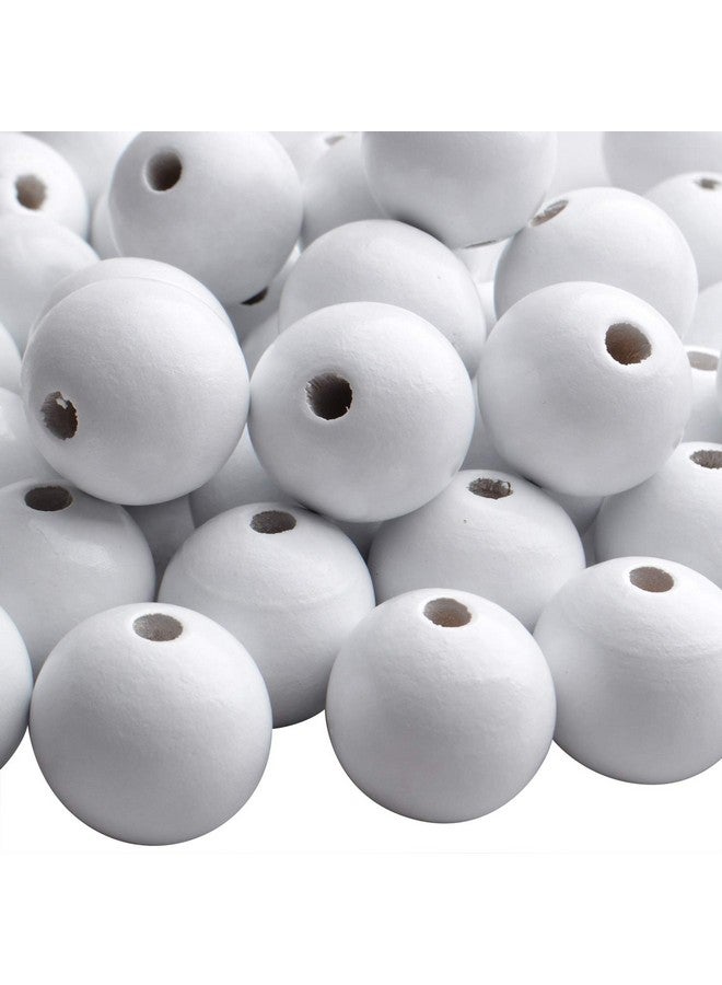 Aylifu Round Wooden Beads 50 Pcs 25Mm Natural Unfinished Wood Beads Wood Ball Beads Wooden Spacer Loose Beads For Diy Crafts Jewelry Making White Hole: 5Mm - Image 4
