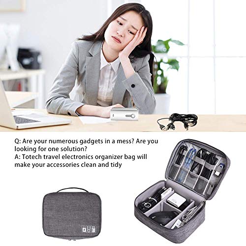 Luvina Travel Electronics Accessories Organizer Bag- Waterproof Cable Organizer Bag with 3 Removable Dividers,Padded Gadget Carrying Case for Cables,Portable Chargers,Electronics Adapters - Image 5