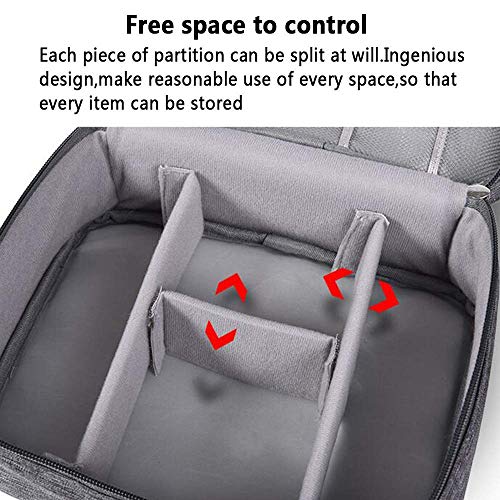 Luvina Travel Electronics Accessories Organizer Bag- Waterproof Cable Organizer Bag with 3 Removable Dividers,Padded Gadget Carrying Case for Cables,Portable Chargers,Electronics Adapters - Image 4