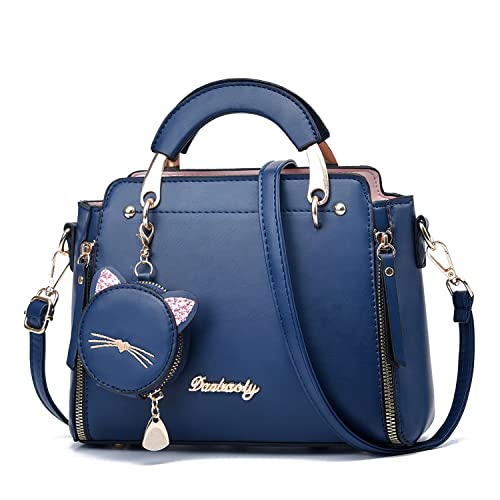 Xiaoyu Fashion Purses and Handbags for Women Ladies Crossbody Bags Top Handle Satchel Shoulder Bags Small Totes (Dark Blue) - Image 1