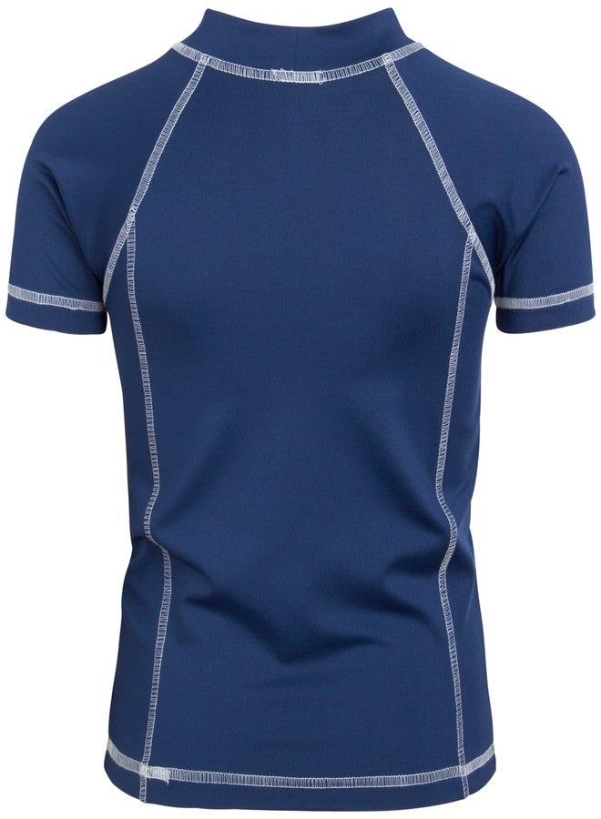 Body Glove Toddler Boys Rash Guard Shirt - Short Sleeve Swim Shirt for Baby/Toddler Boys (Size: 2T-4T), Size 3T, Navy - Image 4