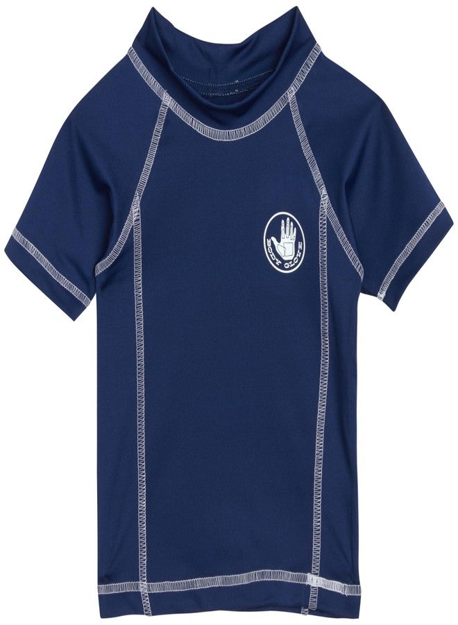 Body Glove Toddler Boys Rash Guard Shirt - Short Sleeve Swim Shirt for Baby/Toddler Boys (Size: 2T-4T), Size 3T, Navy - Image 1