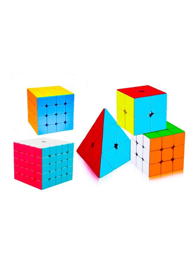 D ETERNAL 2X2 3X3 4X4 5X5 And Pyraminx Pyramid Triangle Puzzle Cubes Combo, Kids and Professionals - Image 1