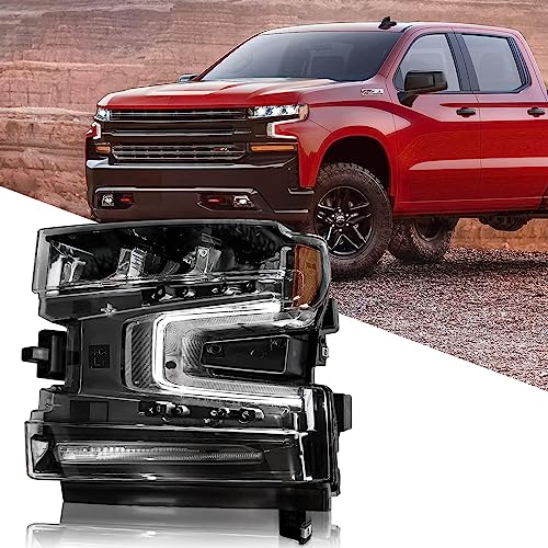 Huray Headlight Assembly for Chevy Silverado 2019 2020 2021 2022 1500 [Only for LED Version] LED DRL Head Lamp for Chevy Silverado Accessories (Driver Side) - Image 1