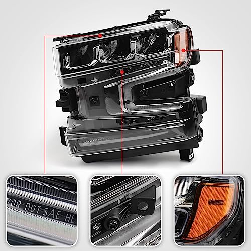 Huray Headlight Assembly for Chevy Silverado 2019 2020 2021 2022 1500 [Only for LED Version] LED DRL Head Lamp for Chevy Silverado Accessories (Driver Side) - Image 4