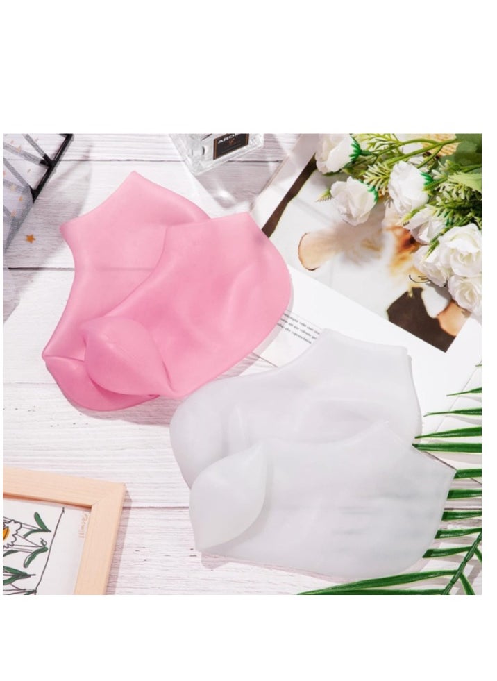 OASIS-TH - 2 Pairs Silicone Moisturizing Socks Softening Dry Cracked Feet, Rough Skins & Anti Slip Aloe Socks for Dry Cracked Feet Women, Calluses, Spa Gel Socks Foot Care After Pedicure - Image 1