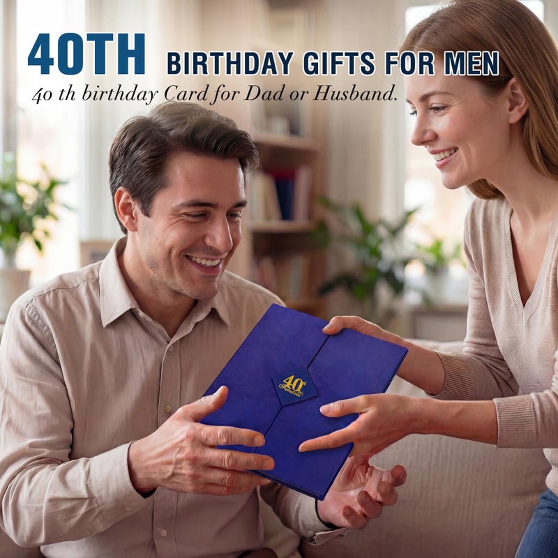 back in 1986 40th Birthday Gifts for Men, Blue Tri-Fold Card Poster - Image 4
