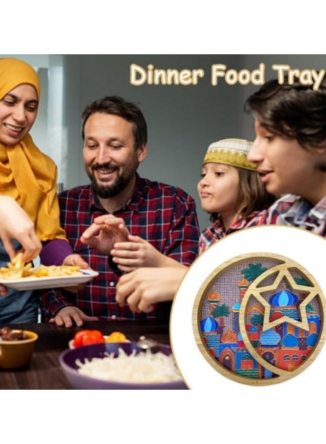 جيجيرو صينية رمضان، صينية خشبية رمضانية، صينية معجنات على شكل قمر ونجمة، ديكور لعرض حلوى رمضان  - Image 5