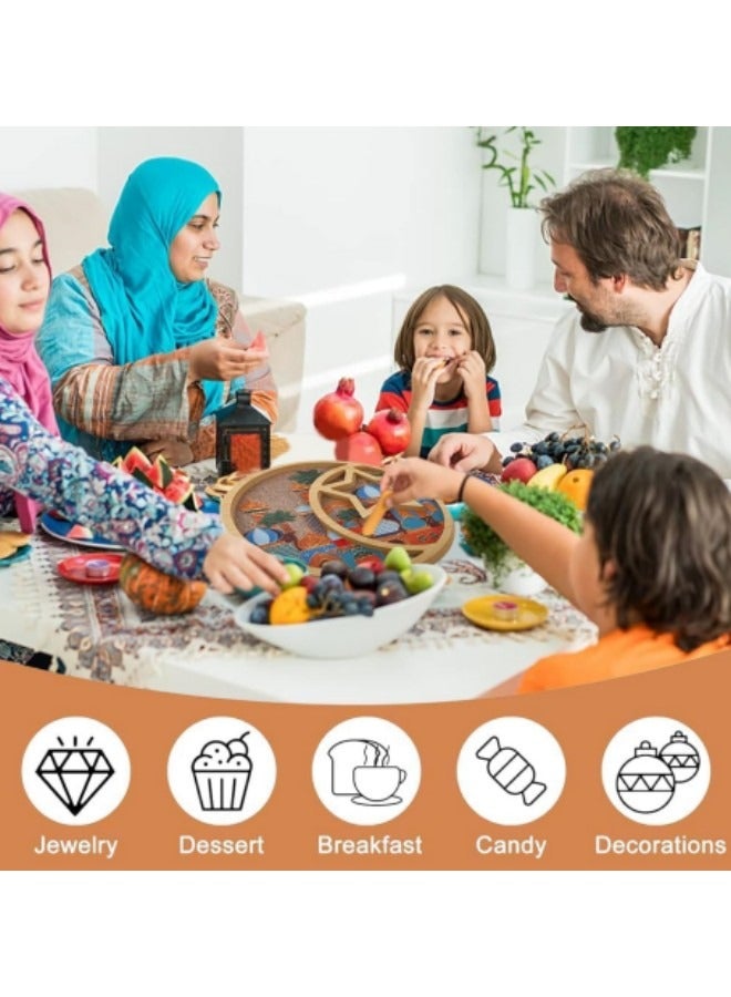 جيجيرو صينية رمضان، صينية خشبية رمضانية، صينية معجنات على شكل قمر ونجمة، ديكور لعرض حلوى رمضان  - Image 2