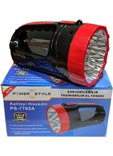 Power Style PS-7765A 15+6 LED Rechargeable Flashlight + Searchlight - Camping, Hunter, Fishing Lantern, Tent Lamp  - Image 2