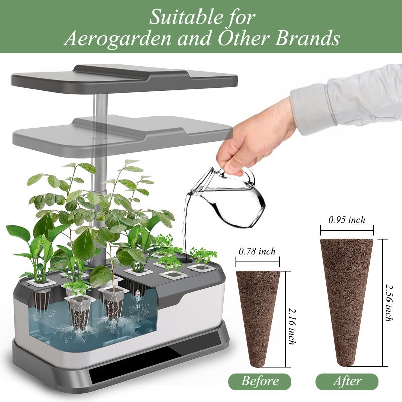 Tigvio 133-Pack Hydroponic Grow Sponges kit - Replacement Seed Starter Pods Compatible with AeroGarden - Boost Root Growth - Ideal for Indoor Gardening - Includes 12 Tags & 1 Tweezer (133pack) - Image 2