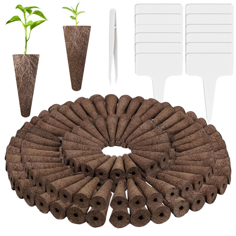 Tigvio 133-Pack Hydroponic Grow Sponges kit - Replacement Seed Starter Pods Compatible with AeroGarden - Boost Root Growth - Ideal for Indoor Gardening - Includes 12 Tags & 1 Tweezer (133pack) - Image 1
