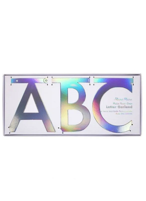 Meri Meri Holographic Silver Letter Garland Kit