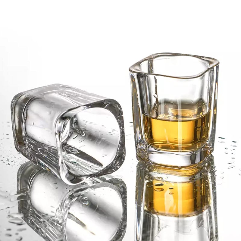 Vivimee 30 Pack Heavy Base Shot Glasses Bulk, 2.2 oz Square Shot Glass Set, Clear Espresso Shot Glass, Small Whiskey Shot Glasses for Vodka, Whiskey, Tequila, Espressos, Spirits & Liquors - Image 3