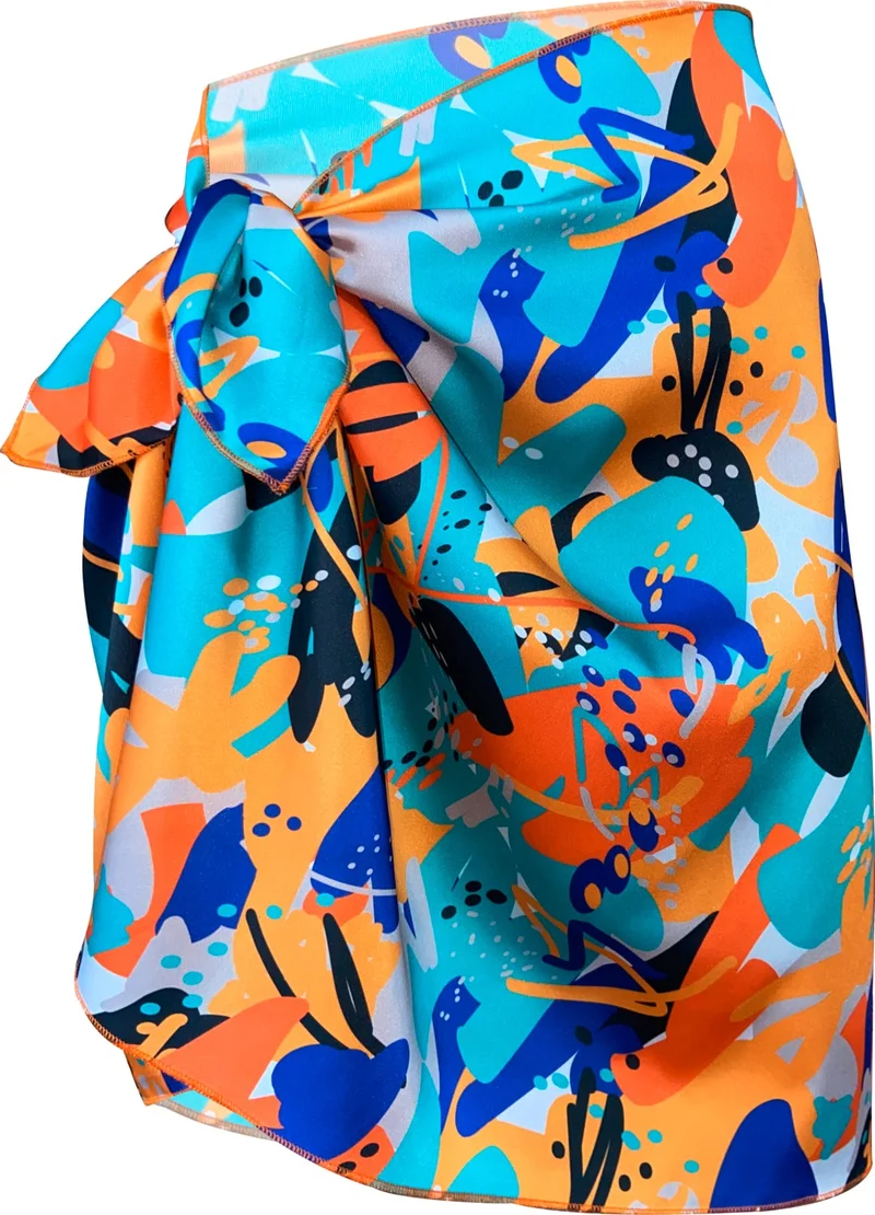 بولدر Sakura Blue Watercolor Satin Sheer Pareo (147*55)