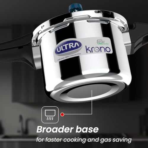 ULTRA Triply Krono Diet Aisi 304 Stainless Steel Pressure Cooker | Capacity 5.5Liters - Image 5