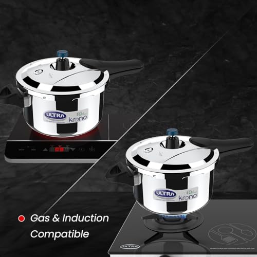 ULTRA Triply Krono Diet Aisi 304 Stainless Steel Pressure Cooker | Capacity 5.5Liters - Image 3