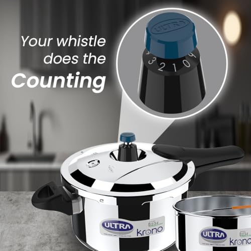 ULTRA Triply Krono Diet Aisi 304 Stainless Steel Pressure Cooker | Capacity 5.5Liters - Image 2