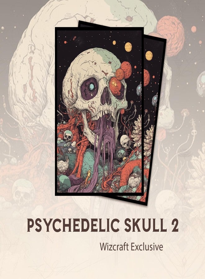 Paramint Psychedelic Skull 2 MTG Card Sleeves (Smooth) - 104 Count Standard Size TCG Sleeves - Compatible with Magic The Gathering - Double Sleeving - Original Art Design, Premium Protection - Image 2