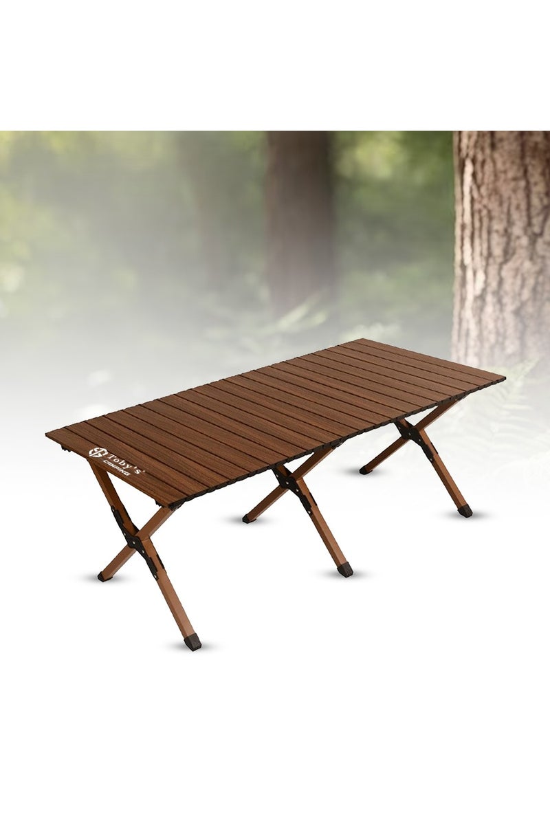 توبيز طاولة توبي Table-01 خشبية قابلة للطي، بدعامة 6 أرجل، أنيقة ومحمولة للمخيمات، النزهات، الاستخدام الداخلي والخارجي، وأعمال الحرف - Image 1
